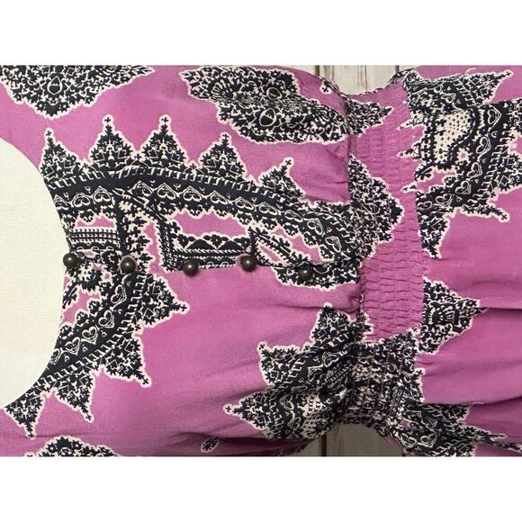 Anthropologie Maeve Annas boho purple flowy silk chiffon maxi dress Size XS - Picture 3 of 9